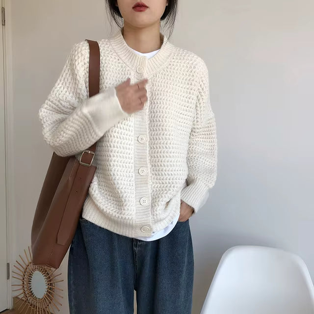 KOREAN-STYLE WOOL CARDIGAN