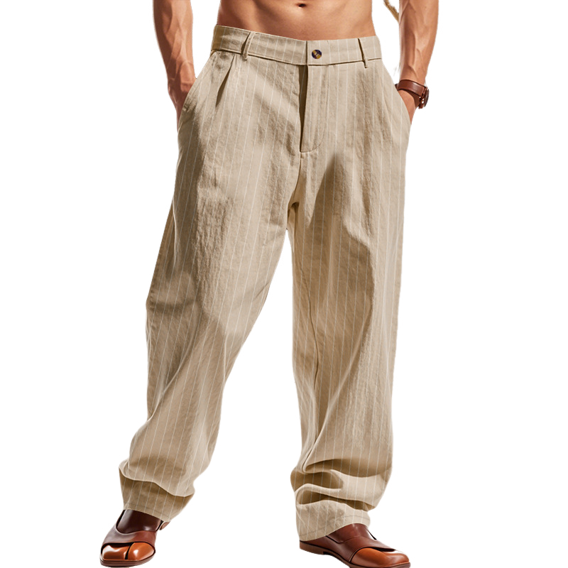 Mens Casual Striped Straight Loose Casual Pants Mta1321f1x
