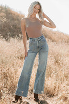 Kiera Tummy Control Wide Leg Saige Denim Jeans Medium