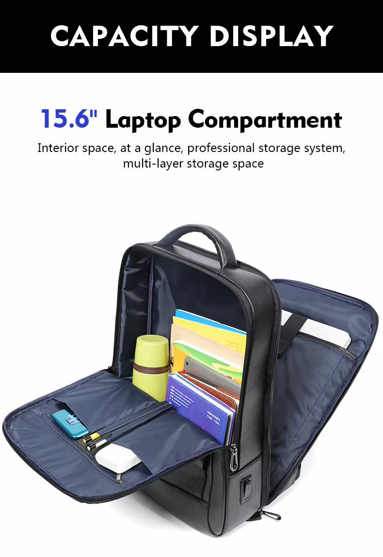 Premium Genuine Leaer Laptop Bapa Business And Travel Bag Wi Usb Charging Port