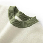 Casual Wool Contrast Knit Sweater - AngraBech