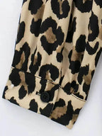 Chic Leopard Print Button Up Blouse - AngraBech