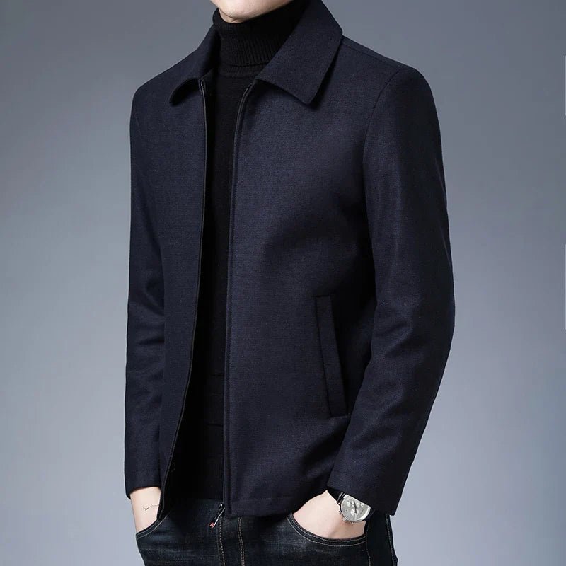 Classic Lapel Short Windbreaker Jacket