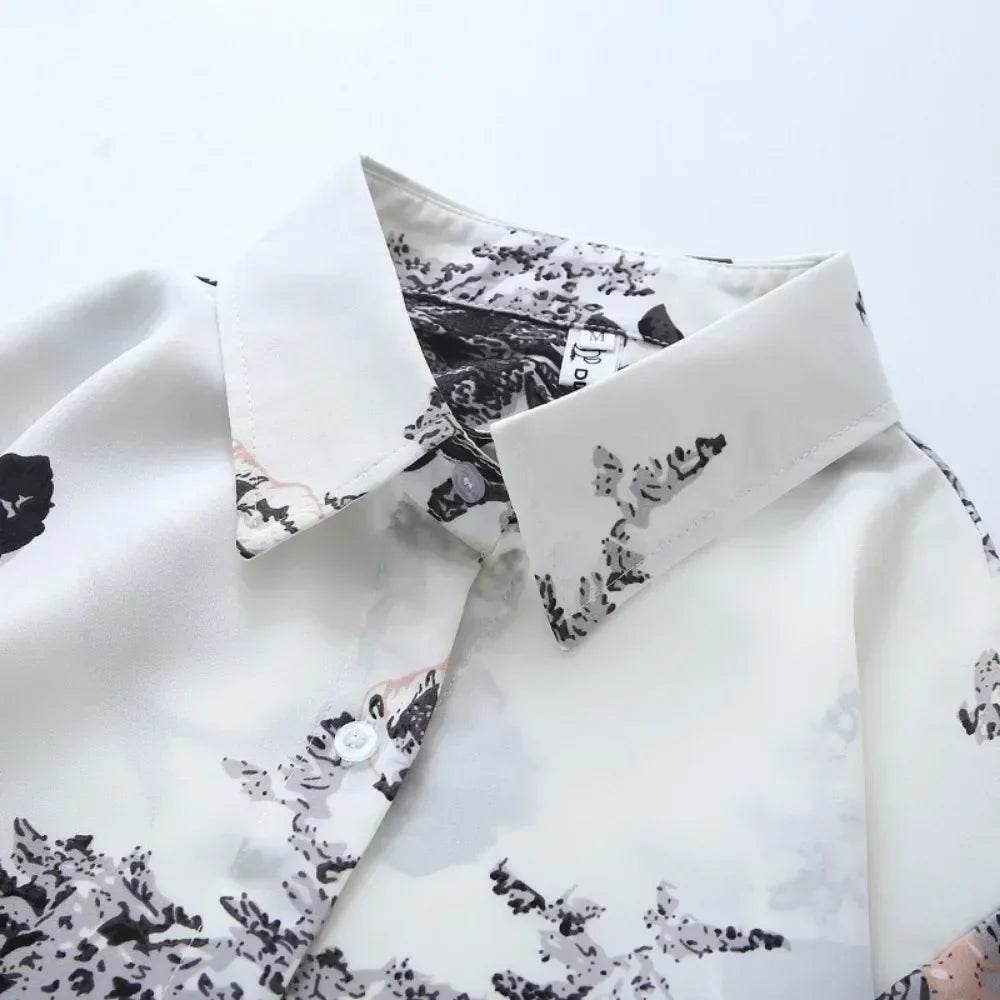 Colourful Vintage Lightweight Printed Blouse - AngraBech