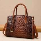 Crocodile Leaer Top Handle Bag - AngraBech