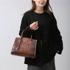 Crocodile Leaer Top Handle Bag - AngraBech