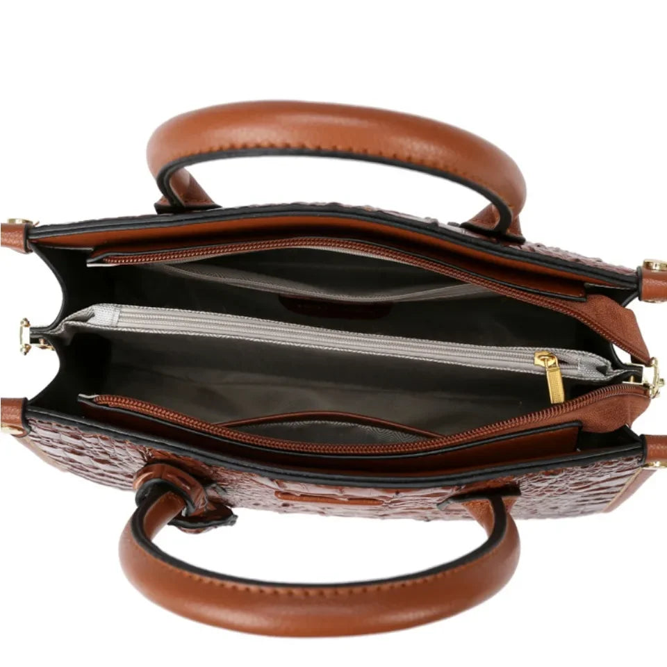 Crocodile Leather Top-Handle Bag