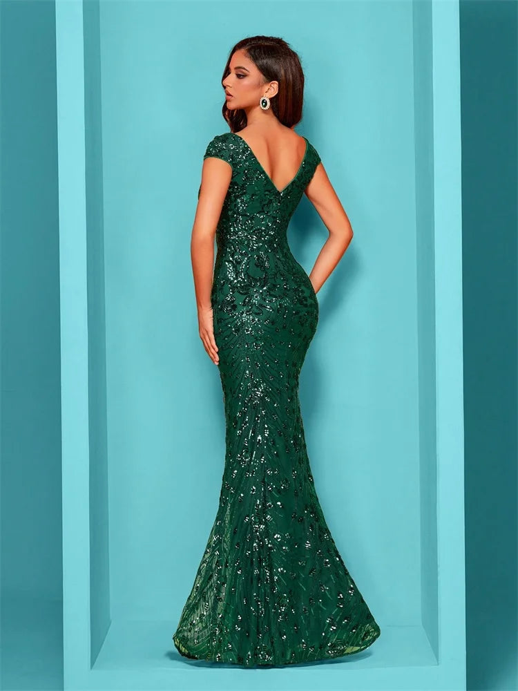 Fancy Mermaid Sequin Evening Gown
