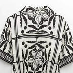 Womens Floral Print Short Blouses - AngraBech