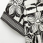 Womens Floral Print Short Blouses - AngraBech