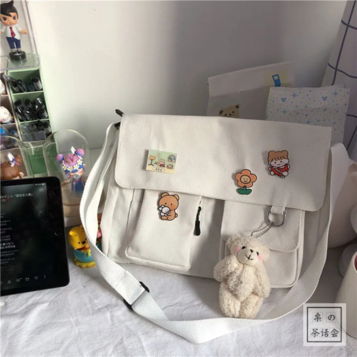 Harajuku Canvas Messenger Bag Kawaii Shoulder School Crossbody