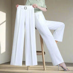 Womens High Waist Ice Silk Trousers - AngraBech
