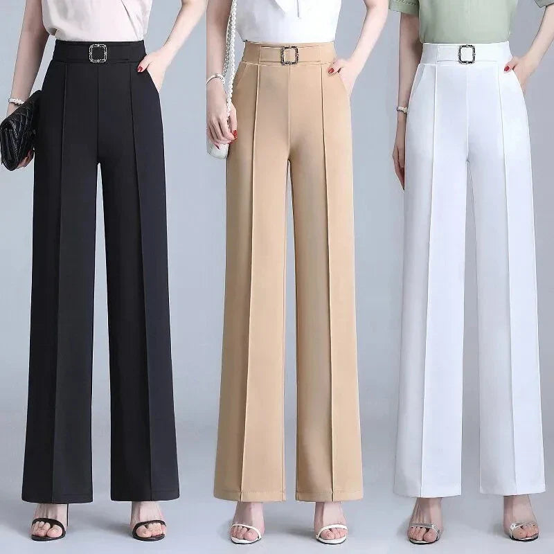 High Waist Ice Silk Trousers