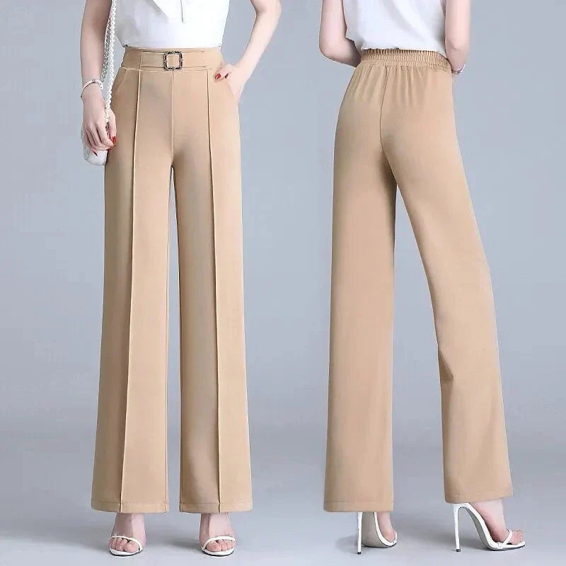 High Waist Ice Silk Trousers