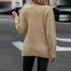 Asymmetrical Vne Wrap Knit Sweater - AngraBech