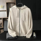 Mens Pure Cashmere Zip Hoodie Cardigan Set - AngraBech