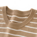 Mens Striped Cotton Knit Short Sleeve Tee - AngraBech