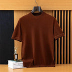 Mens Wool Knit Short Sleeve Sweater Tee - AngraBech