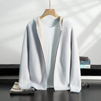 Mens Pure Cashmere Zipper Hooded Cardigan - AngraBech
