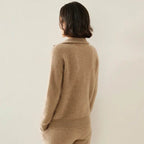 Pure Cashmere Half Zip Knitted Pullover 1 - AngraBech