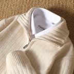 Merino Wool Ribbed Zip Up Cardigan - AngraBech