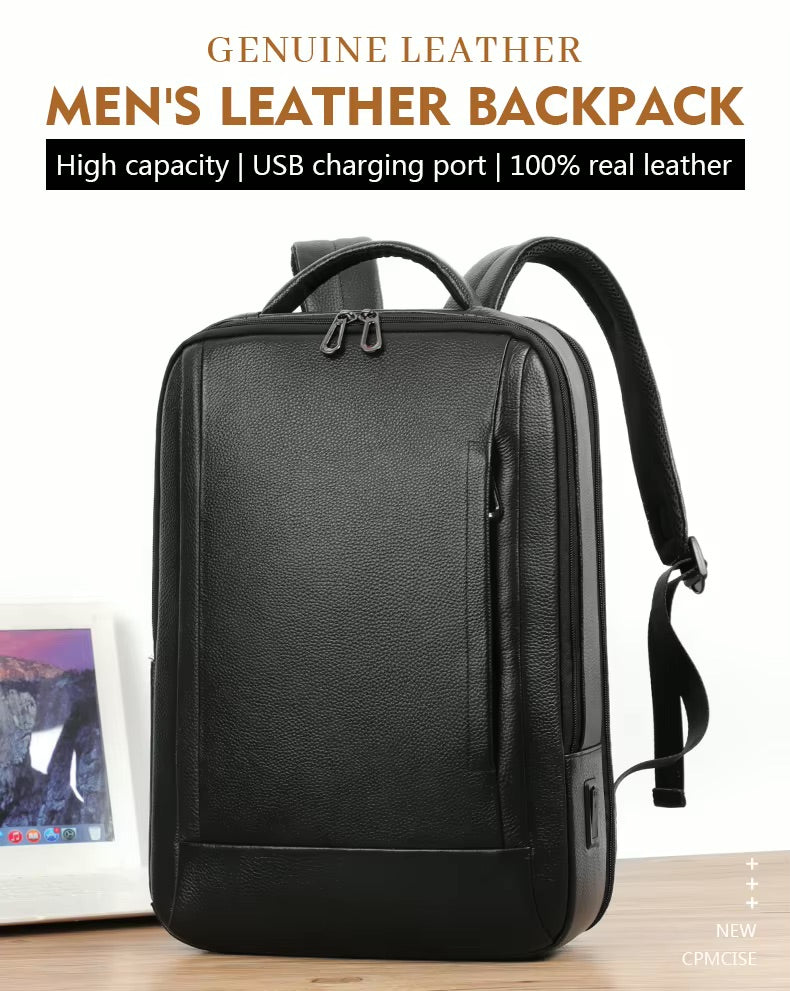 Premium Genuine Leaer Laptop Bapa Business And Travel Bag Wi Usb Charging Port