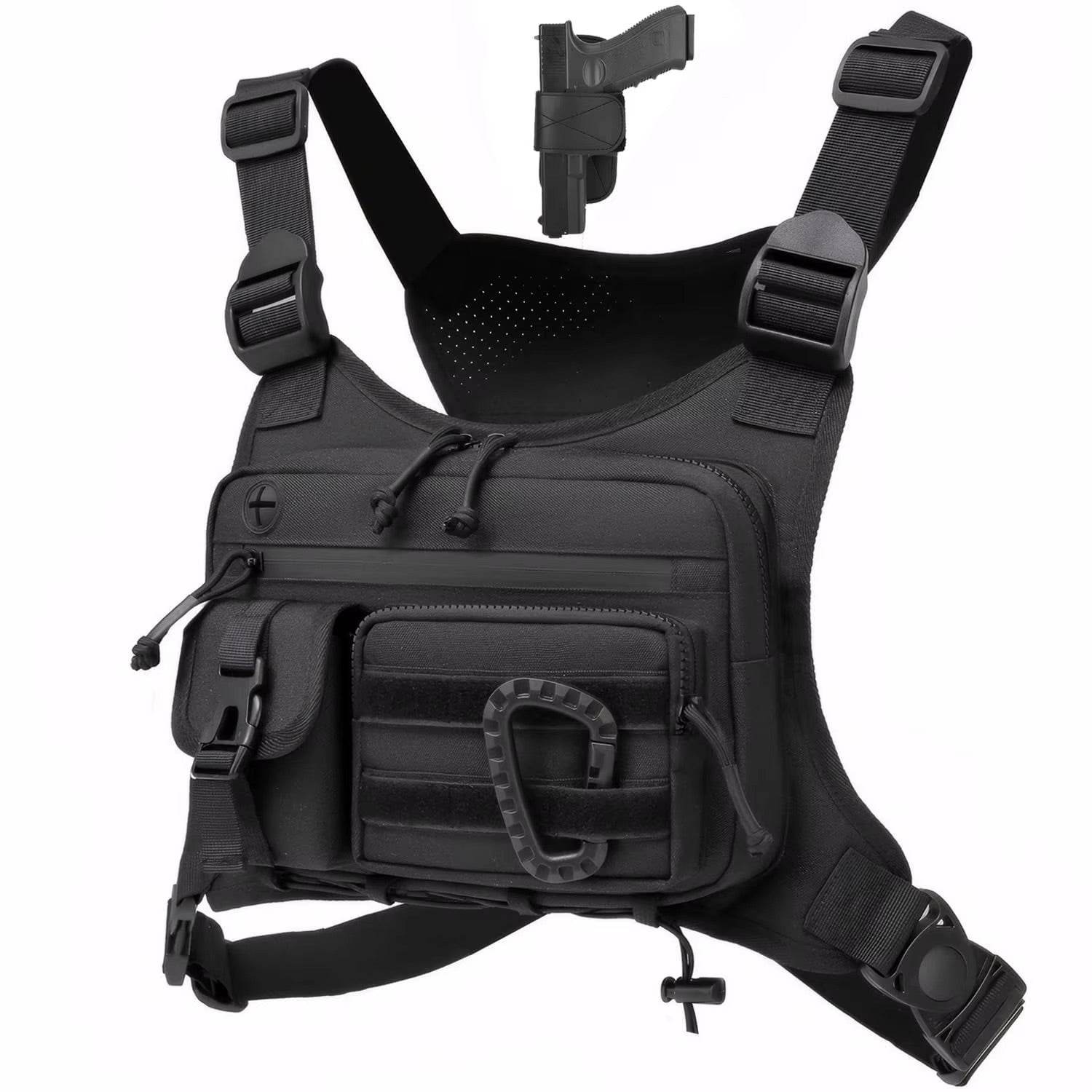 Tactical Chest Bag Vest Rig Adjustable Waterproof Multi Poet Utility Pa - AngraBech