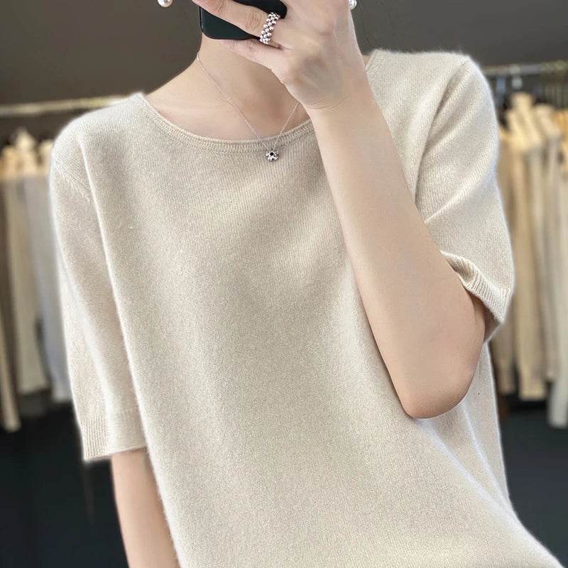 Soft Pure Merino Wool Knit Pullover - AngraBech