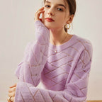 Spring Pure Cashmere Knit Pullover 1 - AngraBech