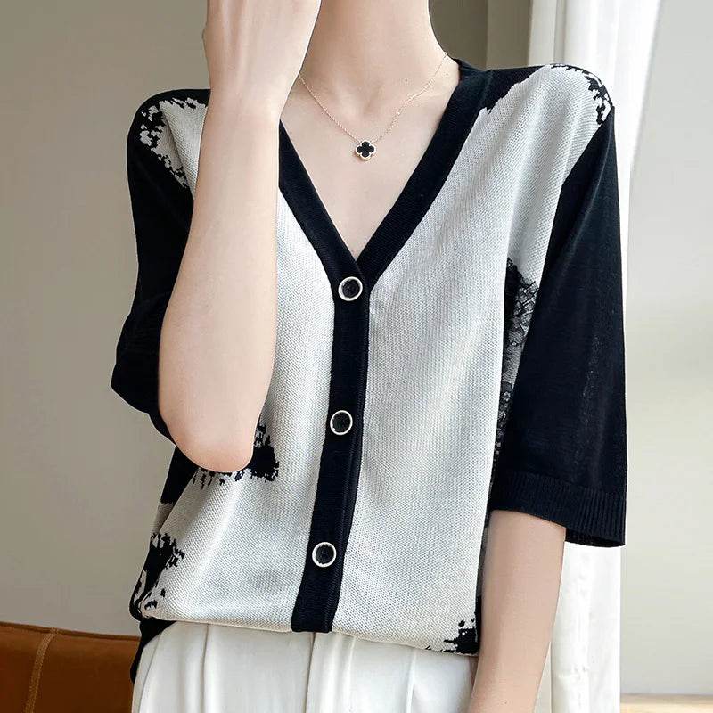 Summer Lace Short Sleeve Cardigan 1 - AngraBech