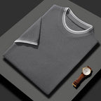 Summer Mulberry Silk Contrast Knit T Shirt - AngraBech