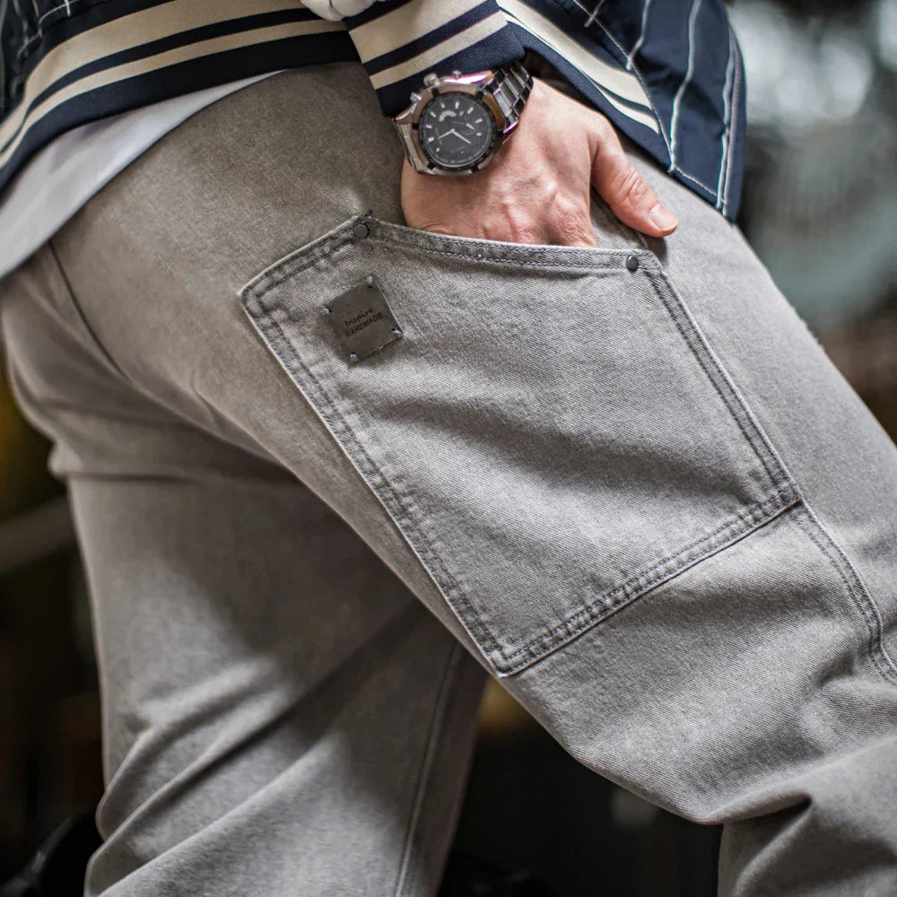 Vintage Washed Heavyweight Grey Jeans