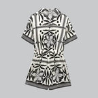Womens Floral Print Short Blouses - AngraBech