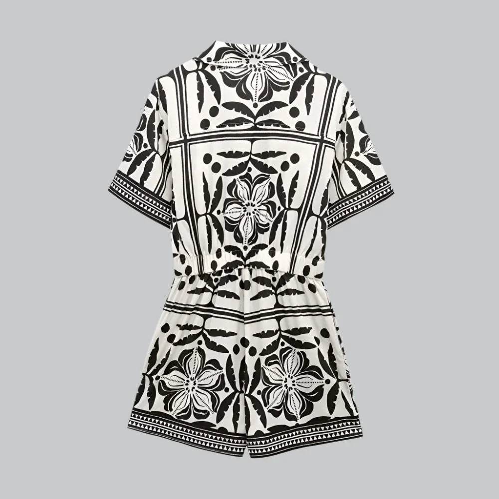 Womens Floral Print Short Blouses - AngraBech