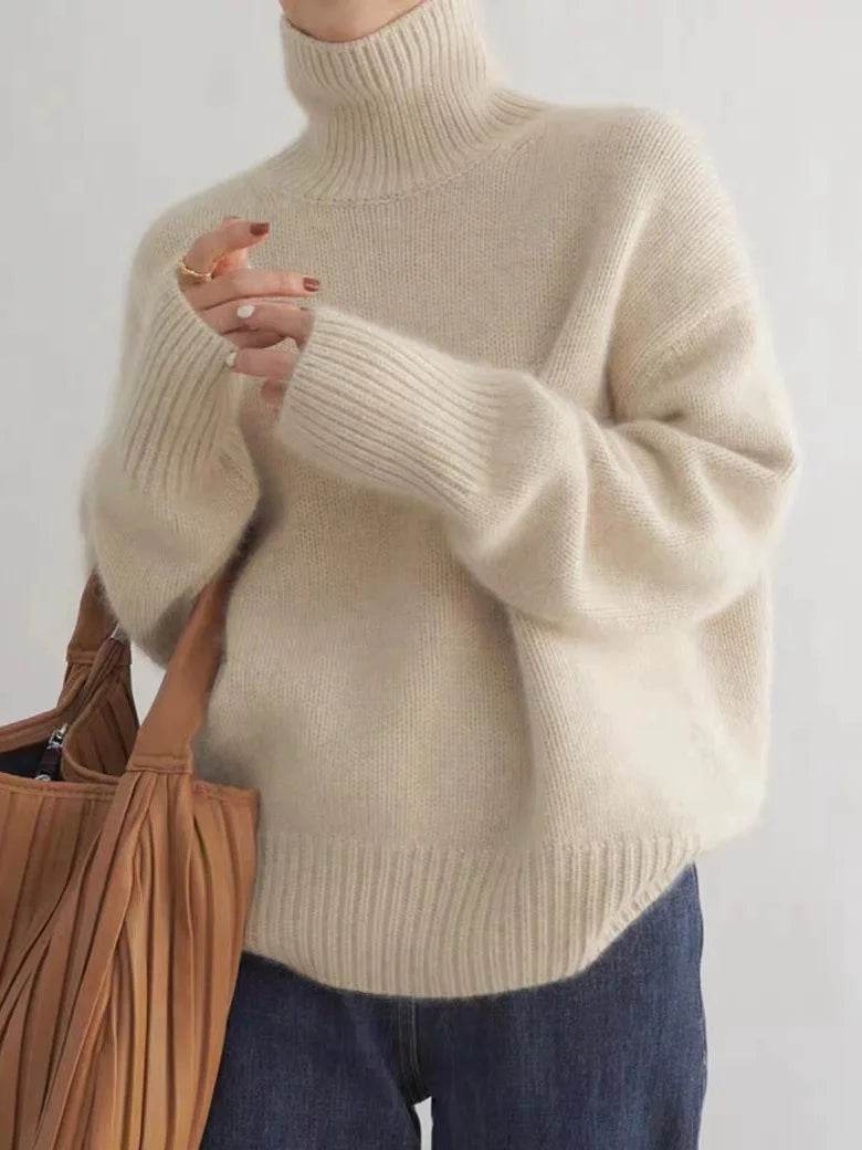 Womens Merino Wool Turtlene Knit Sweater 1 - AngraBech