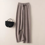 Womens Pure Cashmere Wide Leg Knit Pants - AngraBech