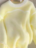 Womens Sweet Yellow Knitted Sweater - AngraBech