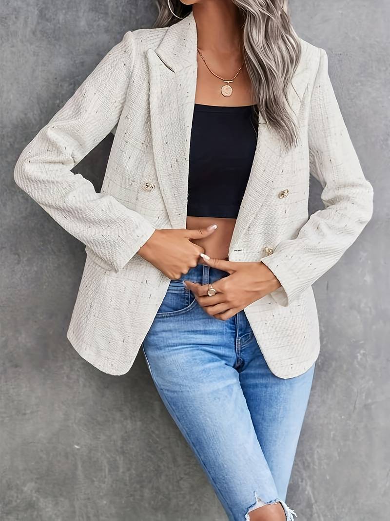 Women's Textured Double Breasted Blazer