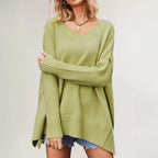 Womens V Ne Loose Fit Sweater - AngraBech