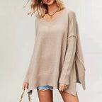 Womens V Ne Loose Fit Sweater - AngraBech