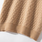 Womens Wool Knit Textured Short Sleeve Sweater 1 - AngraBech