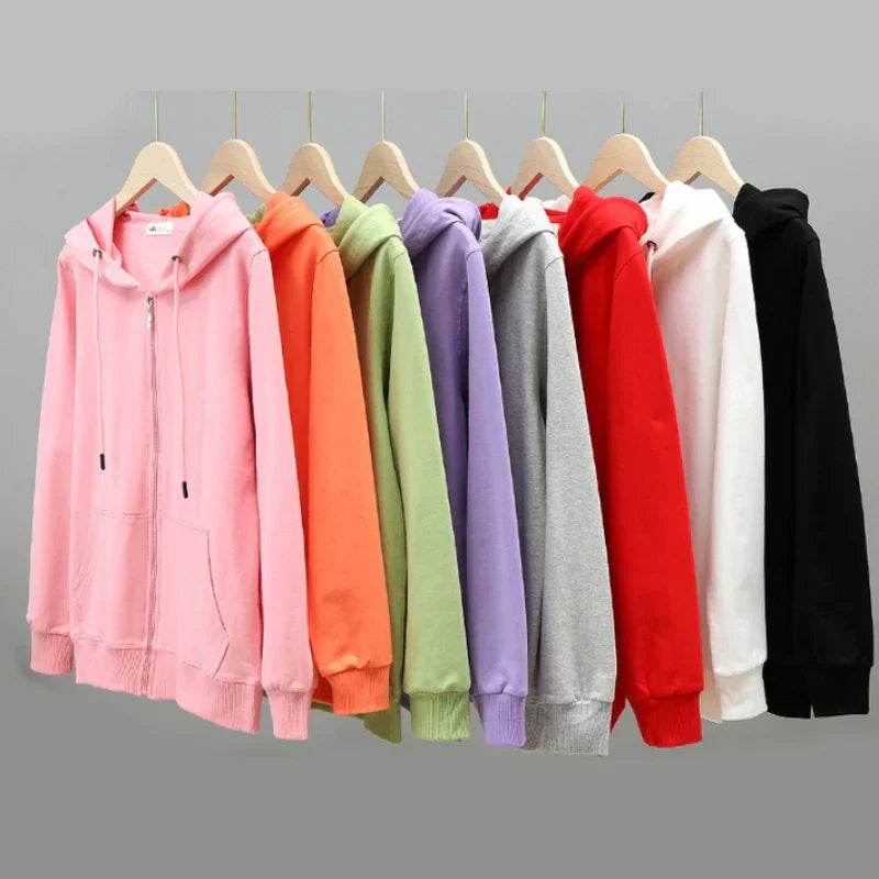 Womens Oversized Cotton Zip Hoodie - AngraBech