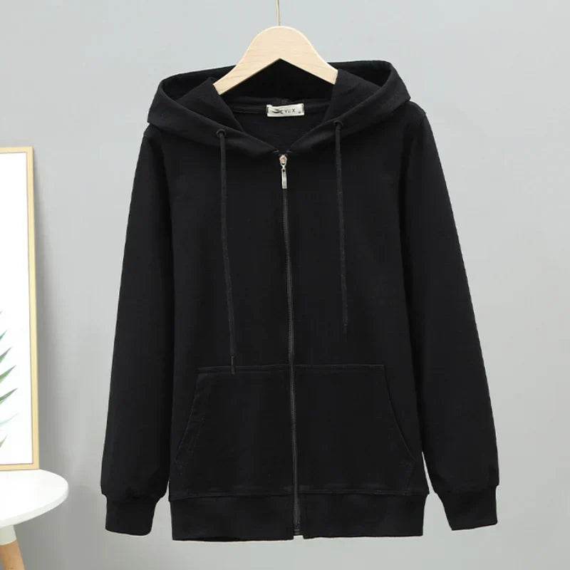 Womens Oversized Cotton Zip Hoodie - AngraBech