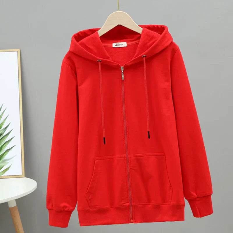 Womens Oversized Cotton Zip Hoodie - AngraBech