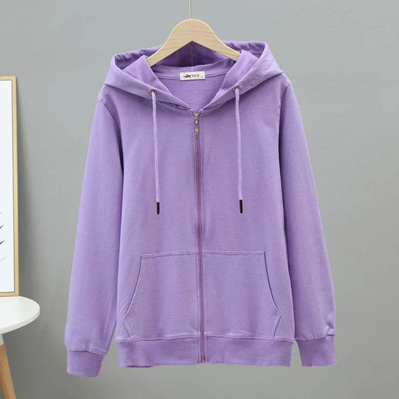 Womens Oversized Cotton Zip Hoodie - AngraBech