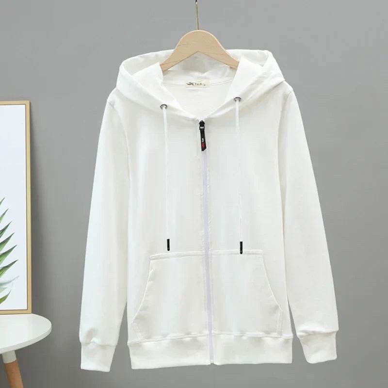 Womens Oversized Cotton Zip Hoodie - AngraBech