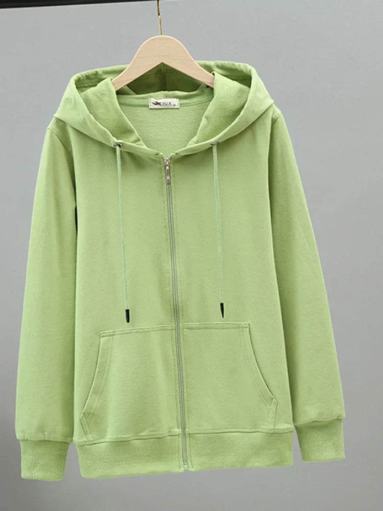 Womens Oversized Cotton Zip Hoodie - AngraBech