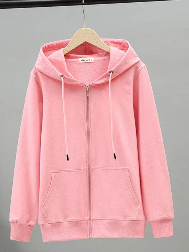 Womens Oversized Cotton Zip Hoodie - AngraBech