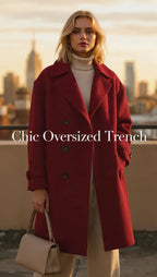 Chic Oversized Short Trench Coat
