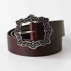 Chocolate Leaer Womens Belt Royal Fina By Kaseta - AngraBech
